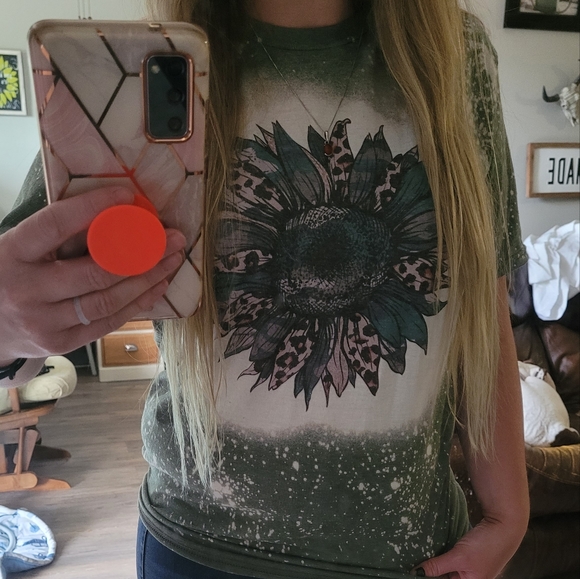 Army print sunflower acid tee - Picture 1 of 3